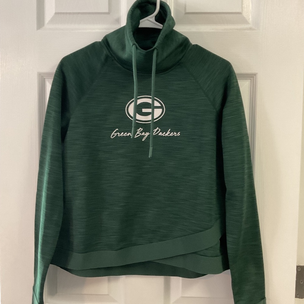 Green Bay Packers crop criss cross cowl neck sweatshirt,  like new